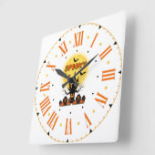 Spooky Fright Night Halloween Square Wall klok (Hoek)