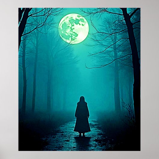 Spooky Full Moon Night Design Poster (Voorkant)