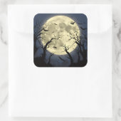Spooky Full Moon Vierkante Sticker (Tas)
