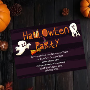 Spooky Fun Halloween Party - Ghosts & Witches Pet Kaart