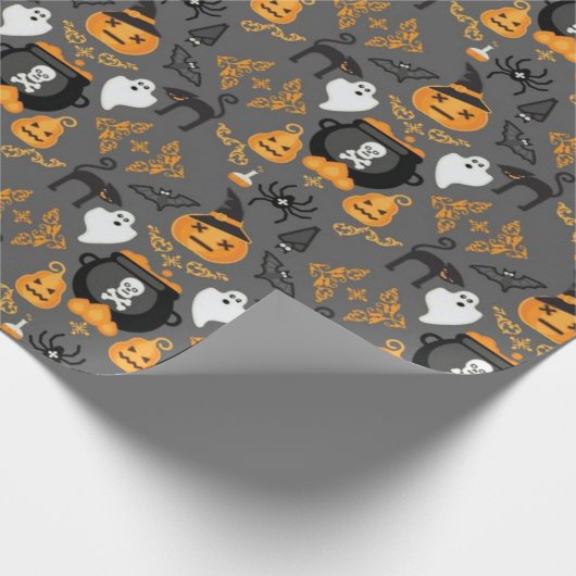 Spooky Fun Halloween Pattern Cadeaupapier (Hoek)