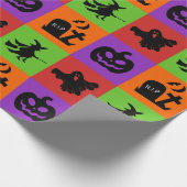 Spooky Fun Halloween Pattern Trick or treat Cadeaupapier (Hoek)