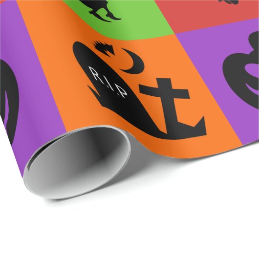 Spooky Fun Halloween Pattern Trick or treat Cadeaupapier (Rol Hoek)