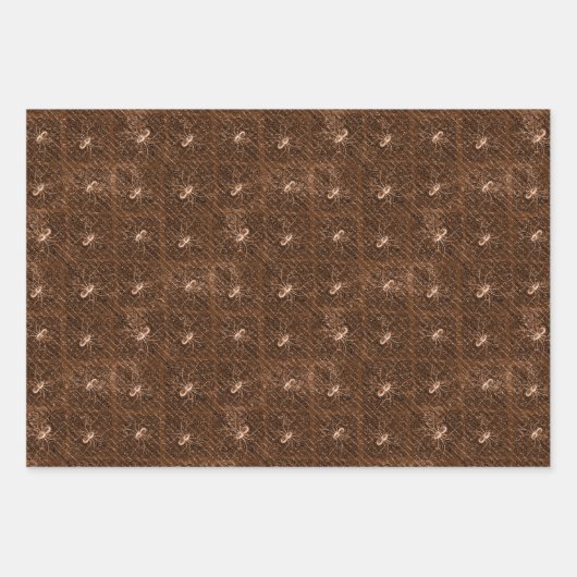 Spooky Fun Halloween Skulls Spiers and Stripes Inpakpapier Vel (Voorkant 3)