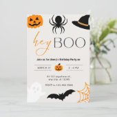 Spooky Fun Halloween Verjaardagsfeest Uitnodigen Kaart (Staand voorkant)