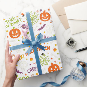 Spooky & Fun Pumpkin - Kleurrijk Halloween Patroon Cadeaupapier