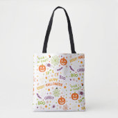 Spooky & Fun Pumpkin - Kleurrijk Halloween Patroon Draagtas (Voorkant)