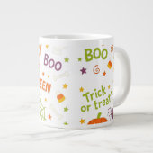 Spooky & Fun Pumpkin - Kleurrijk Halloween Patroon Extra Grote Beker (Voorkant rechts)