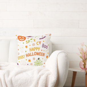 Spooky & Fun Pumpkin - Kleurrijk Halloween Patroon Kussen