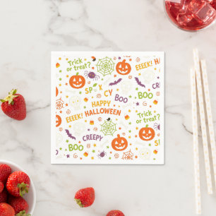 Spooky & Fun Pumpkin - Kleurrijk Halloween Patroon Servet