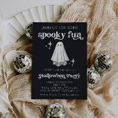 Spooky Fun Retro Ghost Halloween Invitation