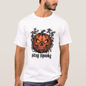 Spooky Funny T Rex Pumpkin Skull  T-shirt (Voorkant)