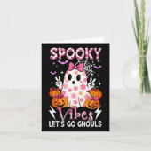 Spooky Funny Vibes Halloween Ghouls Schattige Boo  Kaart (Voorkant)