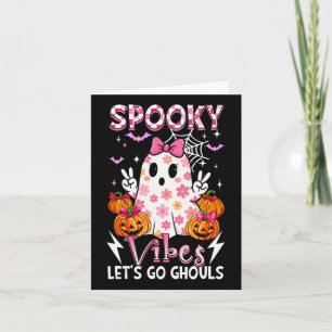 Spooky Funny Vibes Halloween Ghouls Schattige Boo Kaart