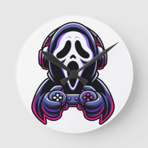 Spooky Gaming – Halloween Gamer Ghost Controller Ronde Klok
