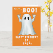 Spooky geest retro halloween Verjaardag Kaart (Gele Bloem)