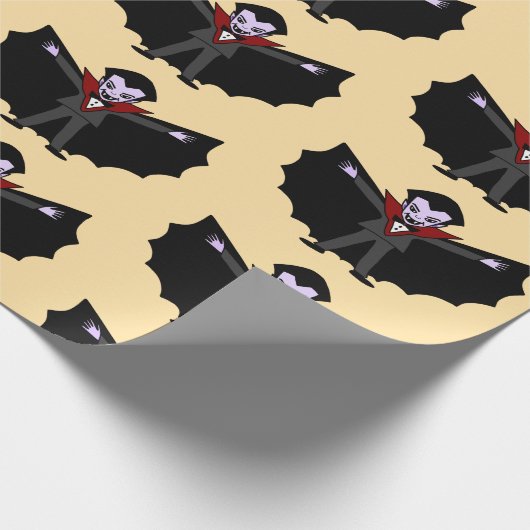 Spooky Gekke grappige Cartoon Dracula Vampire Cadeaupapier (Hoek)