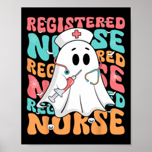 Spooky Geregistreerde Verpleegster Ghost Run Funny Poster