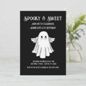 Spooky Ghost Birthday Invitation Kaart (Staand voorkant)