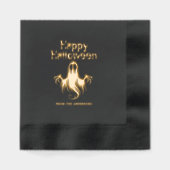 Spooky Ghost Black Halloween Party Folie Servetten (Voorkant)