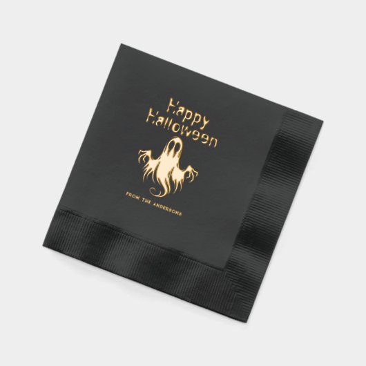 Spooky Ghost Black Halloween Party Folie Servetten (Links)