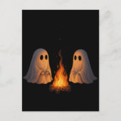 Spooky Ghost Campfire Night Forest Art - Halloween Briefkaart (Voorkant)