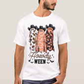 Spooky Ghost Cowboy Schattige Halloween Boo Wester T-shirt (Voorkant)