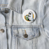 Spooky Ghost Drink Matcha Halloween Ronde Button 5,7 Cm (In situ)