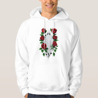 Spooky Ghost en Red Roses Gothic Hoodie