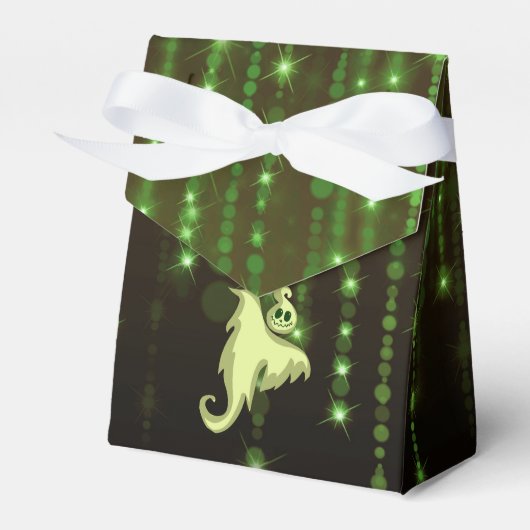 Spooky Ghost Green String Lights Tent Favor Boxes Bedankdoosjes (Voorkant Zijde)