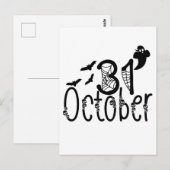Spooky Ghost Halloween 31 oktober Briefkaart (Voorkant / Achterkant)