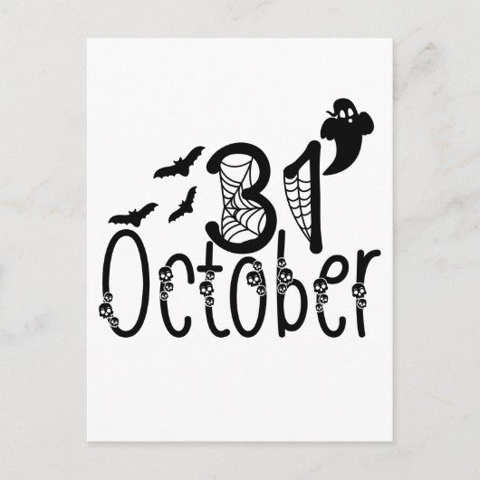 Spooky Ghost Halloween 31 oktober Briefkaart (Voorkant)