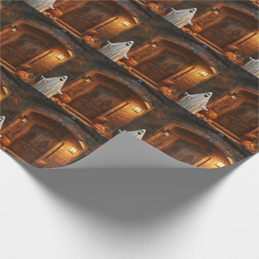 Spooky Ghost Halloween Collectie Cadeaupapier (Hoek)