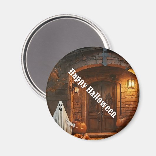 Spooky Ghost Halloween Collectie Magneet (Voorkant / Achterkant)