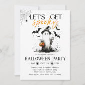 Spooky Ghost Halloween feest Kaart (Voorkant)