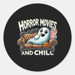 Spooky Ghost Halloween Horror Films en Chill Mov Ronde Sticker