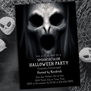 Spooky Ghost Halloween Kostuum Feest Kaart