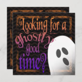 Spooky Ghost Halloween Party Kaart (Voorkant / Achterkant)