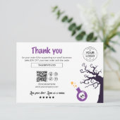 Spooky Ghost Halloween Small Business Bedankt (Staand voorkant)