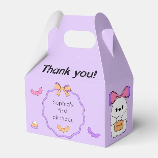 Spooky Ghost Halloween Verjaardag Bedankdoosjes (Voorkant Zijde)