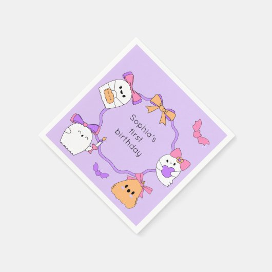 Spooky Ghost Halloween Verjaardag Servet (Hoek)