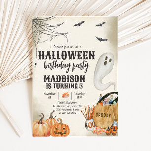 Spooky Ghost Halloween verjaardagsfeestje Kaart
