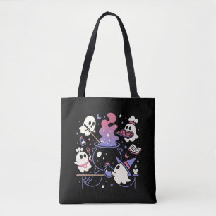 Spooky Ghost Halloween Witch Cauldron Draagtas