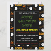 SPOOKY GHOST HAPPY HALLOWEEN PARTY UITNODIGING (Voorkant)
