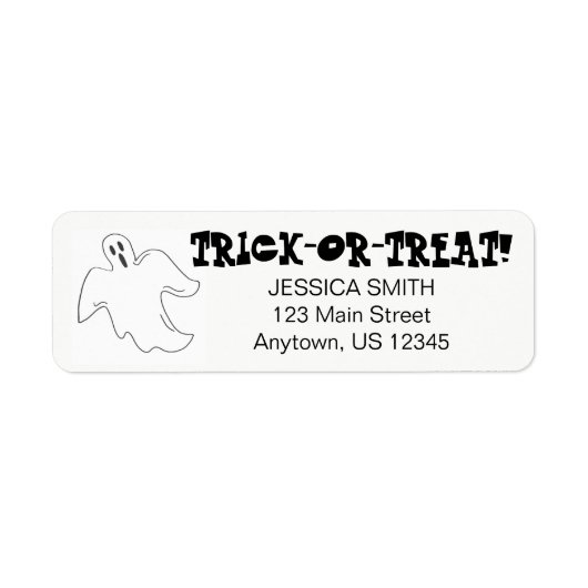 Spooky Ghost Happy Halloween Trick or treat Custom Etiket (Voorkant)