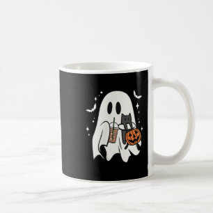 Spooky Ghost Holding Black Cat Halloween Ice Coffe Koffiemok