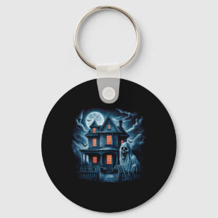 Spooky Ghost House Dark Horror Halloween kostuum Sleutelhanger
