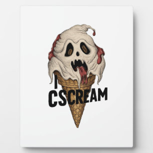 Spooky Ghost Ice Cream "Ik schreeuw" Fotoplaat