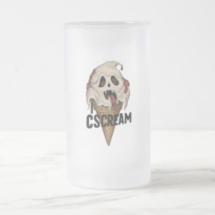 Spooky Ghost Ice Cream "Ik schreeuw" Matglas Bierpul