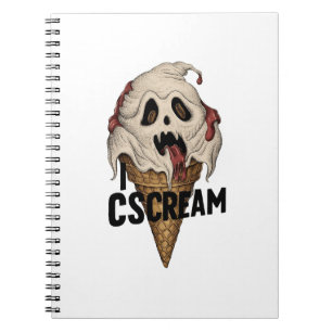 Spooky Ghost Ice Cream "Ik schreeuw" Notitieboek